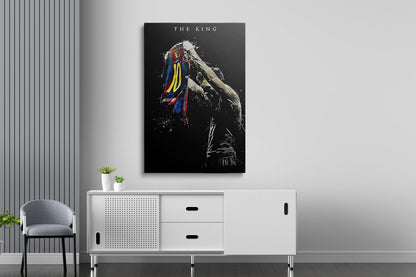 Lionel Messi Kanvas Tablo, Siyah Beyaz Futbol Posteri, Çerçeveli Duvar Dekoru