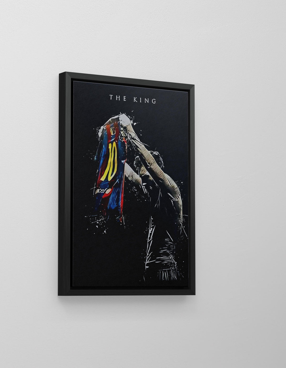 Lionel Messi Kanvas Tablo, Siyah Beyaz Futbol Posteri, Çerçeveli Duvar Dekoru