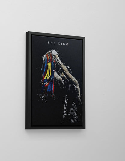 Lionel Messi Kanvas Tablo, Siyah Beyaz Futbol Posteri, Çerçeveli Duvar Dekoru