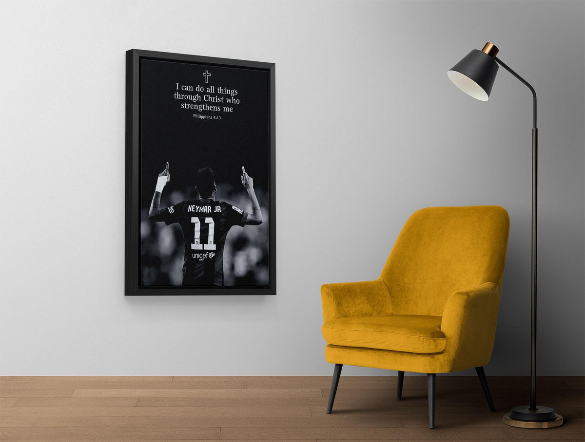 Neymar Jr Poster – Siyah Beyaz Motivasyonel Söz Futbol Duvar Sanatı (A4/A3)
