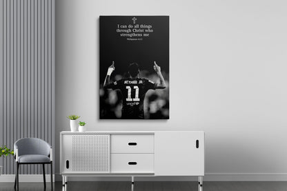 Neymar Jr Poster – Siyah Beyaz Motivasyonel Söz Futbol Duvar Sanatı (A4/A3)