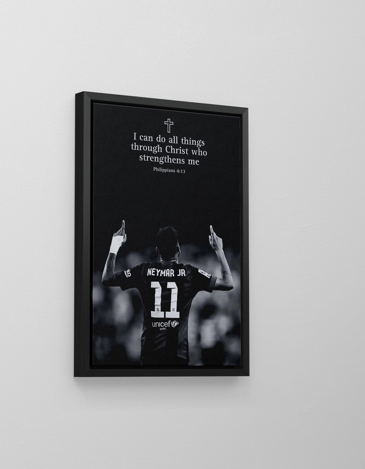Neymar Jr Poster – Siyah Beyaz Motivasyonel Söz Futbol Duvar Sanatı (A4/A3)