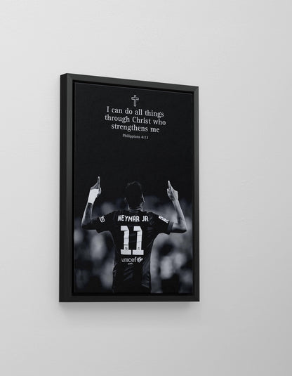 Neymar Jr Poster – Siyah Beyaz Motivasyonel Söz Futbol Duvar Sanatı (A4/A3)
