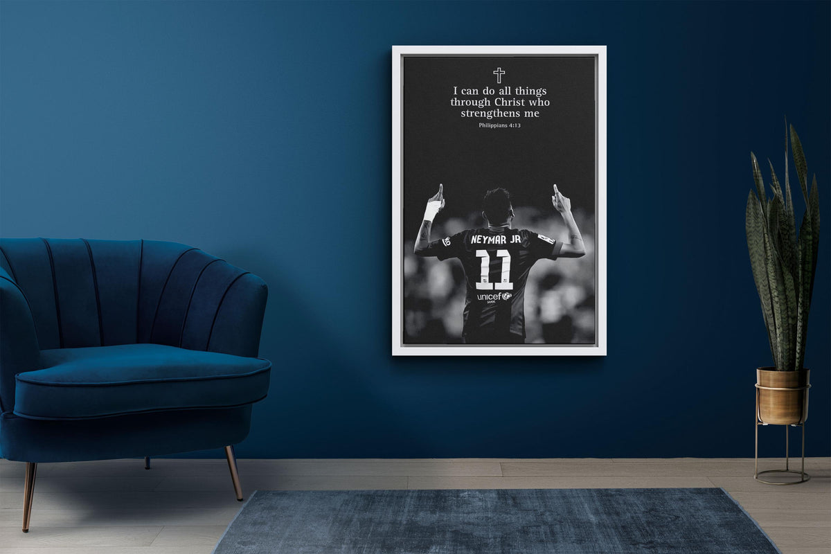 Neymar Jr Poster – Siyah Beyaz Motivasyonel Söz Futbol Duvar Sanatı (A4/A3)