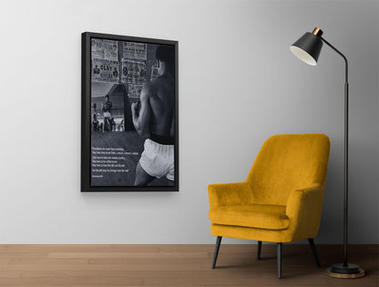 Muhammad Ali Posteri – Siyah Beyaz Boks Efsanesi Motivasyonel Duvar Sanatı (A4/A3)