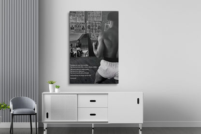 Muhammad Ali Posteri – Siyah Beyaz Boks Efsanesi Motivasyonel Duvar Sanatı (A4/A3)