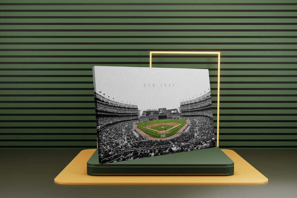 Yankee Stadyumu Posteri – Siyah Beyaz New York Yankees Beyzbol Duvar Sanatı (A4/A3)