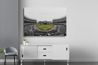 Yankee Stadyumu Posteri – Siyah Beyaz New York Yankees Beyzbol Duvar Sanatı (A4/A3)