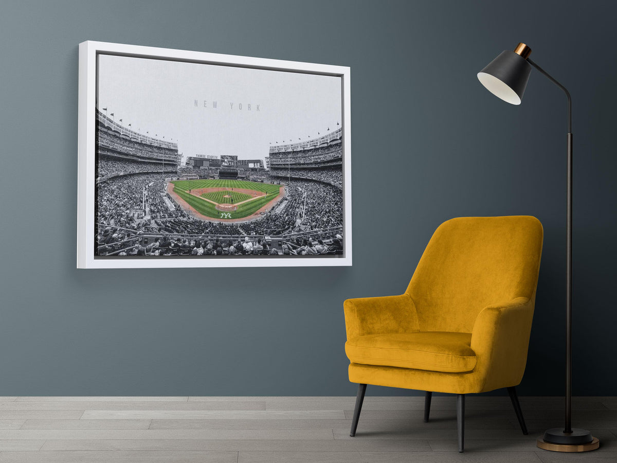 Yankee Stadyumu Posteri – Siyah Beyaz New York Yankees Beyzbol Duvar Sanatı (A4/A3)