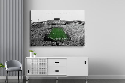 Penn State Beaver Stadyumu Posteri – Siyah Beyaz Kolej Amerikan Futbolu Duvar Sanatı (A4/A3)