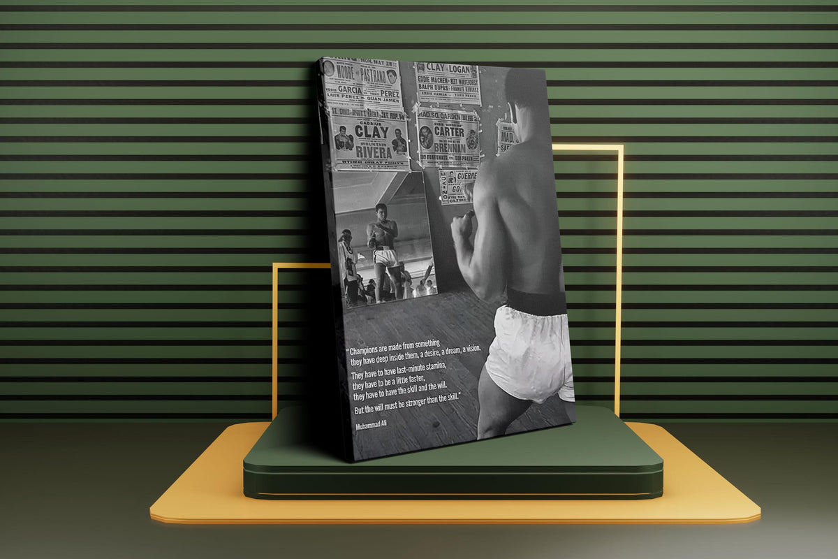 Muhammad Ali Posteri – Siyah Beyaz Boks Efsanesi Motivasyonel Duvar Sanatı (A4/A3)