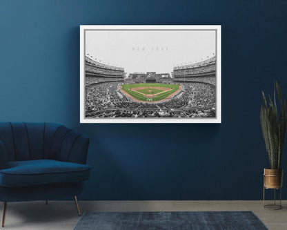 Yankee Stadyumu Posteri – Siyah Beyaz New York Yankees Beyzbol Duvar Sanatı (A4/A3)