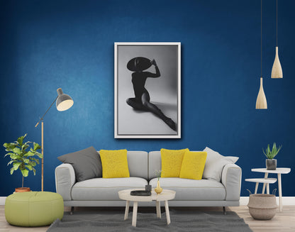Bold Black and White Female Figure Canvas Print, Modern Wall Art (12x18 inch)