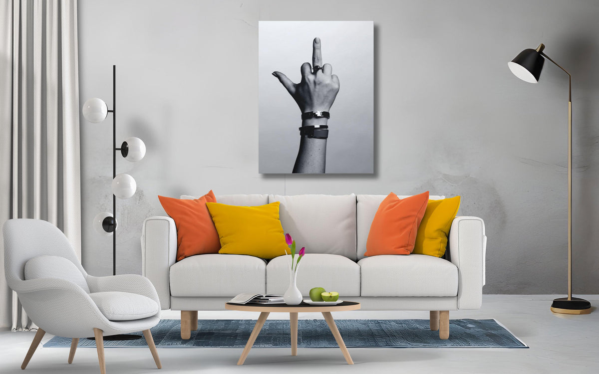 Fingerprint Hand Art Print – Black & White Canvas Wall Decor