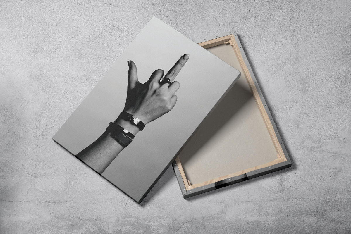 Fingerprint Hand Art Print – Black & White Canvas Wall Decor