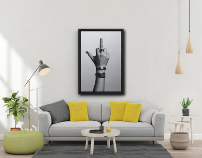Fingerprint Hand Art Print – Black & White Canvas Wall Decor
