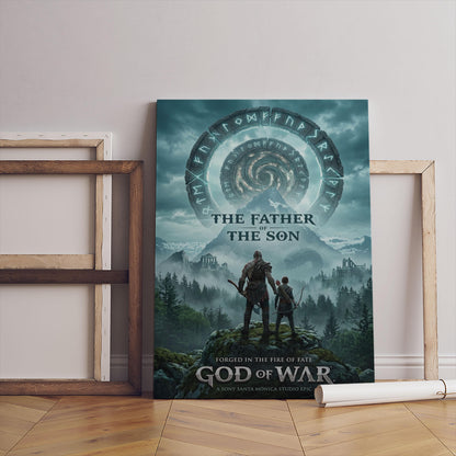 God of War Poster, The Father of the Son, Epic Fantasy Wall Art (Digital Download)