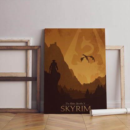 Minimalist Skyrim Art Print – Elder Scrolls V Wall Decor (Digital Download)