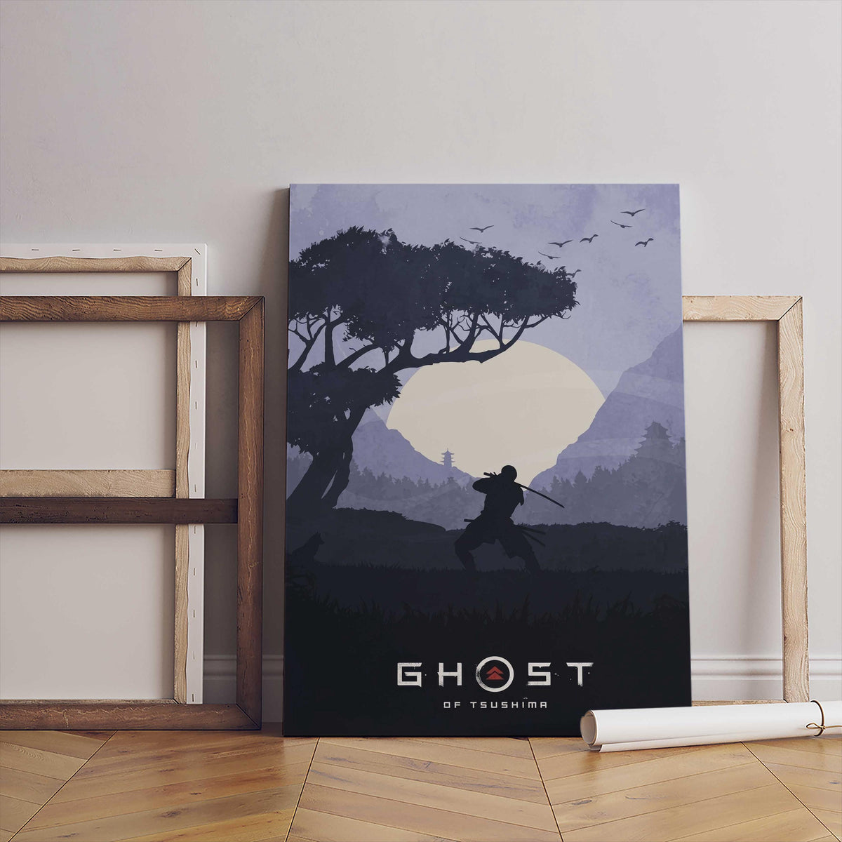 Ghost of Tsushima Minimalist Art Print – AI-Crafted Wall Decor (Digital Download)