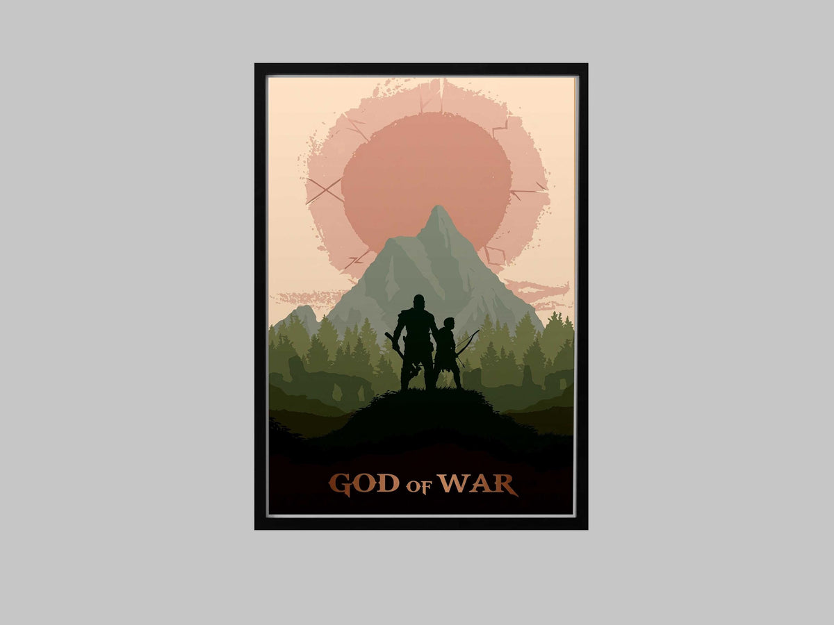 God Of War Minimalist Art Print – AI-Crafted Wall Decor A4 - A3 Poster