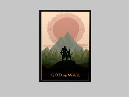 God Of War Minimalist Art Print – AI-Crafted Wall Decor A4 - A3 Poster