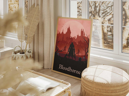Bloodborne Minimalist Art Print – AI-Crafted Wall Decor   A4 - A3 Poster