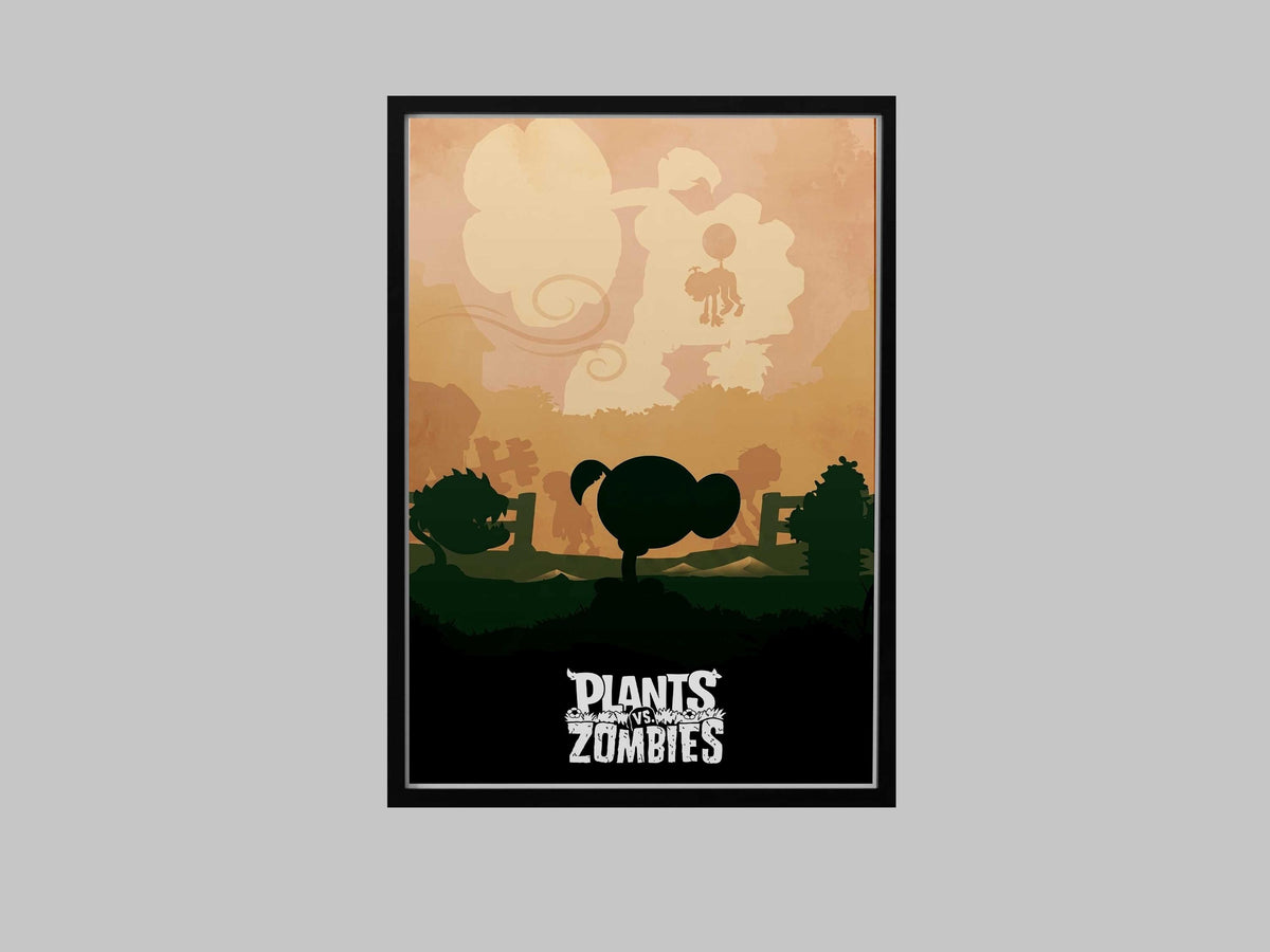 Plants vs Zombies Minimalist Art Print – AI-Crafted Wall Decor  Game A4 - A3 Poster