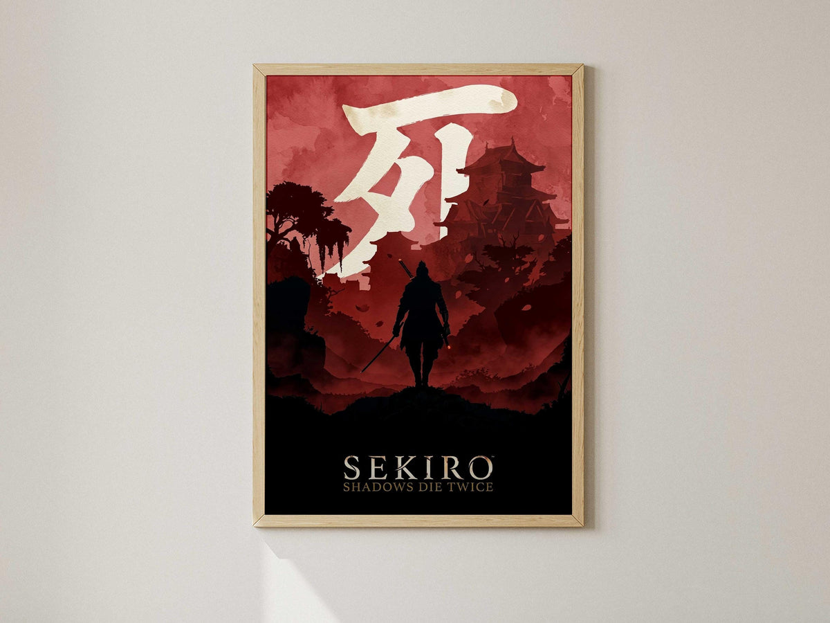 Sekiro Shadows Die Twice Minimalist Art Print, AI-Crafted Wall Decor (A4/A3)