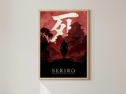 Sekiro Shadows Die Twice Minimalist Art Print, AI-Crafted Wall Decor (A4/A3)
