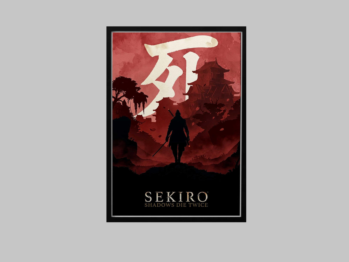 Sekiro Shadows Die Twice Minimalist Art Print, AI-Crafted Wall Decor (A4/A3)