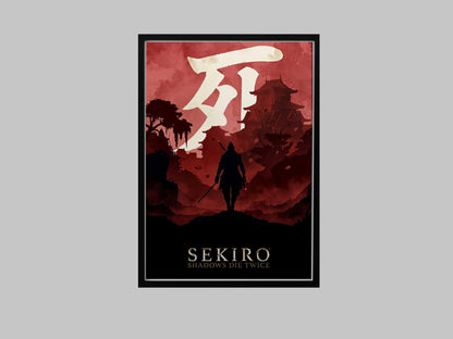 Sekiro Shadows Die Twice Minimalist Art Print, AI-Crafted Wall Decor (A4/A3)