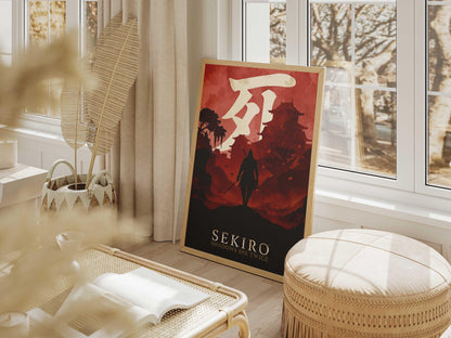 Sekiro Shadows Die Twice Minimalist Art Print, AI-Crafted Wall Decor (A4/A3)