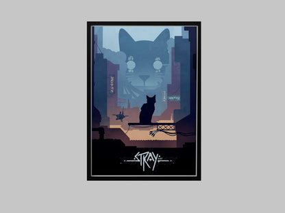 Stray Video Game Poster – AI Art Print, Gamer Wall Decor (A4/A3)