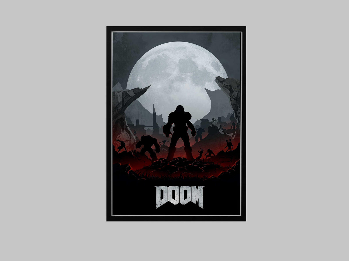 Doom Video Game Poster – AI Art Print, Gamer Wall Decor (A4/A3)