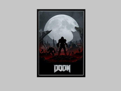 Doom Video Game Poster – AI Art Print, Gamer Wall Decor (A4/A3)