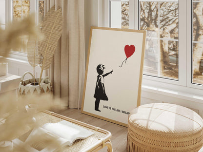 Street Art Graffiti Boy Holding Balloon , AI Crafted Wall Decor A4 - A3 Poster