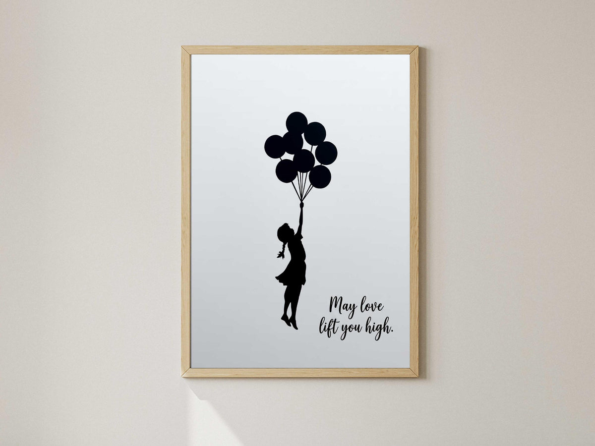 Banksy The Girl Flying a Balloon Poster Print – AI Crafted Wall Decor A4 - A3 Poster
