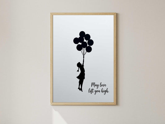 Banksy The Girl Flying a Balloon Poster Print – AI Crafted Wall Decor A4 - A3 Poster