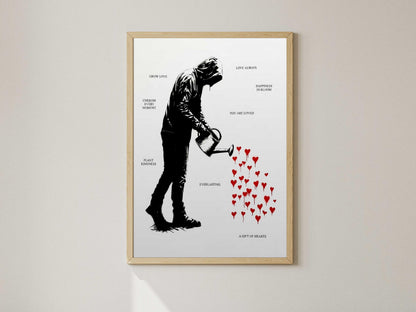 Banksy Kalpler Hediyesi Posteri – Grafiti Sokak Sanatı Baskısı (A4/A3)