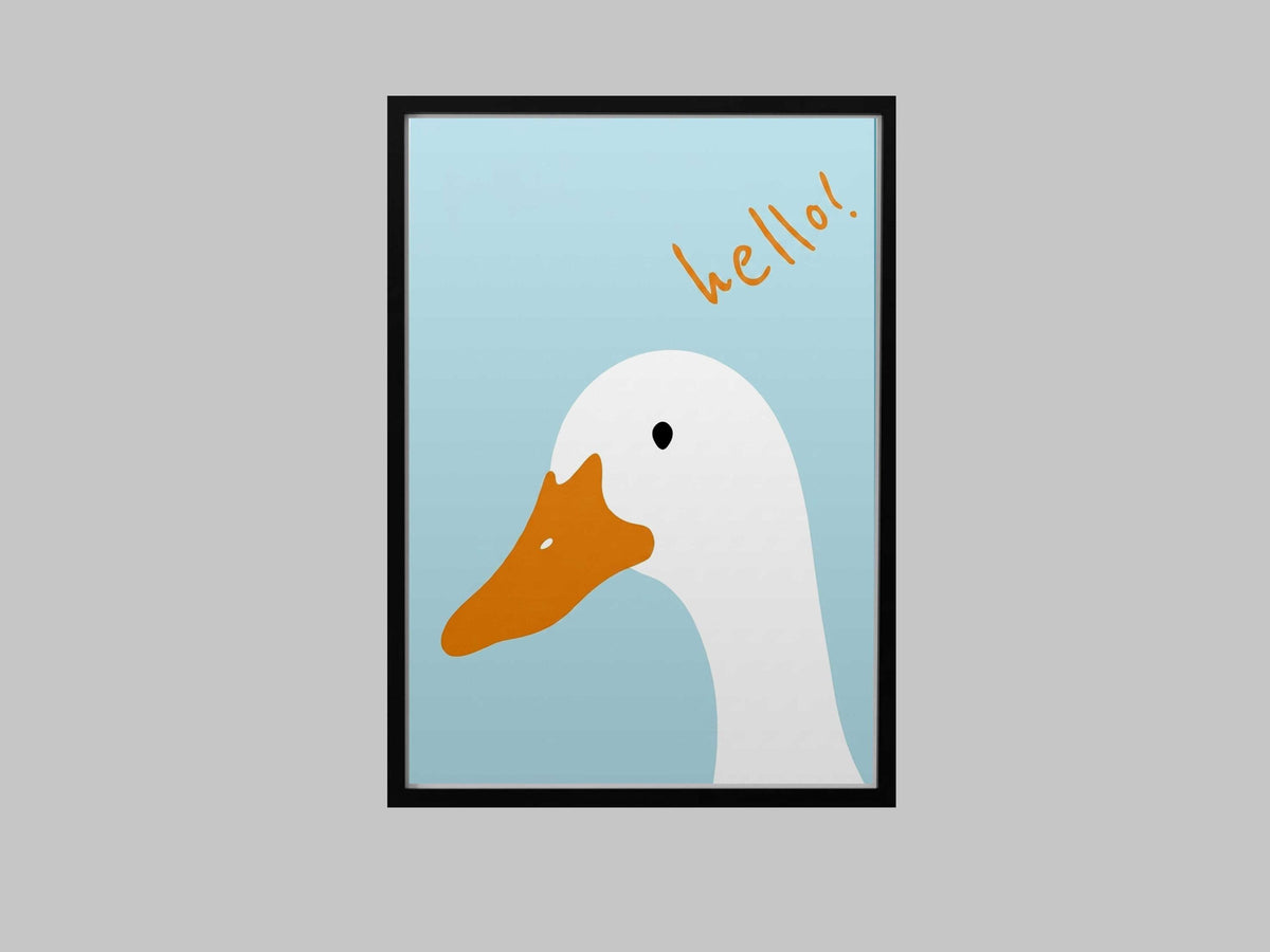 Minimalist Duckling Wall Art, Modern Nursery Decor (Physical Print)