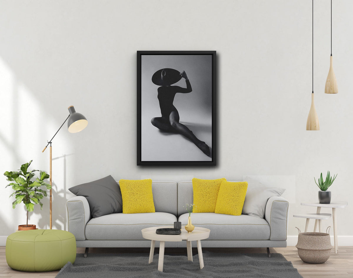 Bold Black and White Female Figure Canvas Print, Modern Wall Art (12x18 inch)