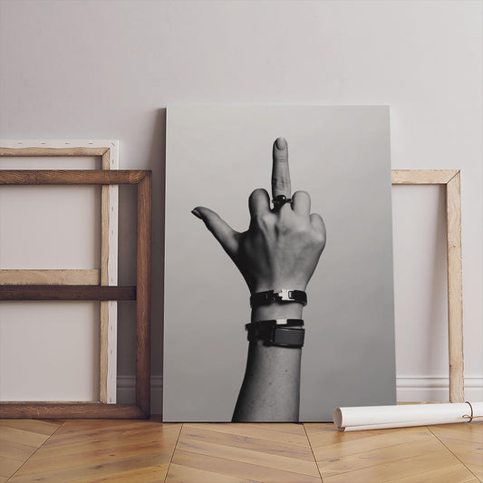 Fingerprint Hand Art Print – Black & White Canvas Wall Decor