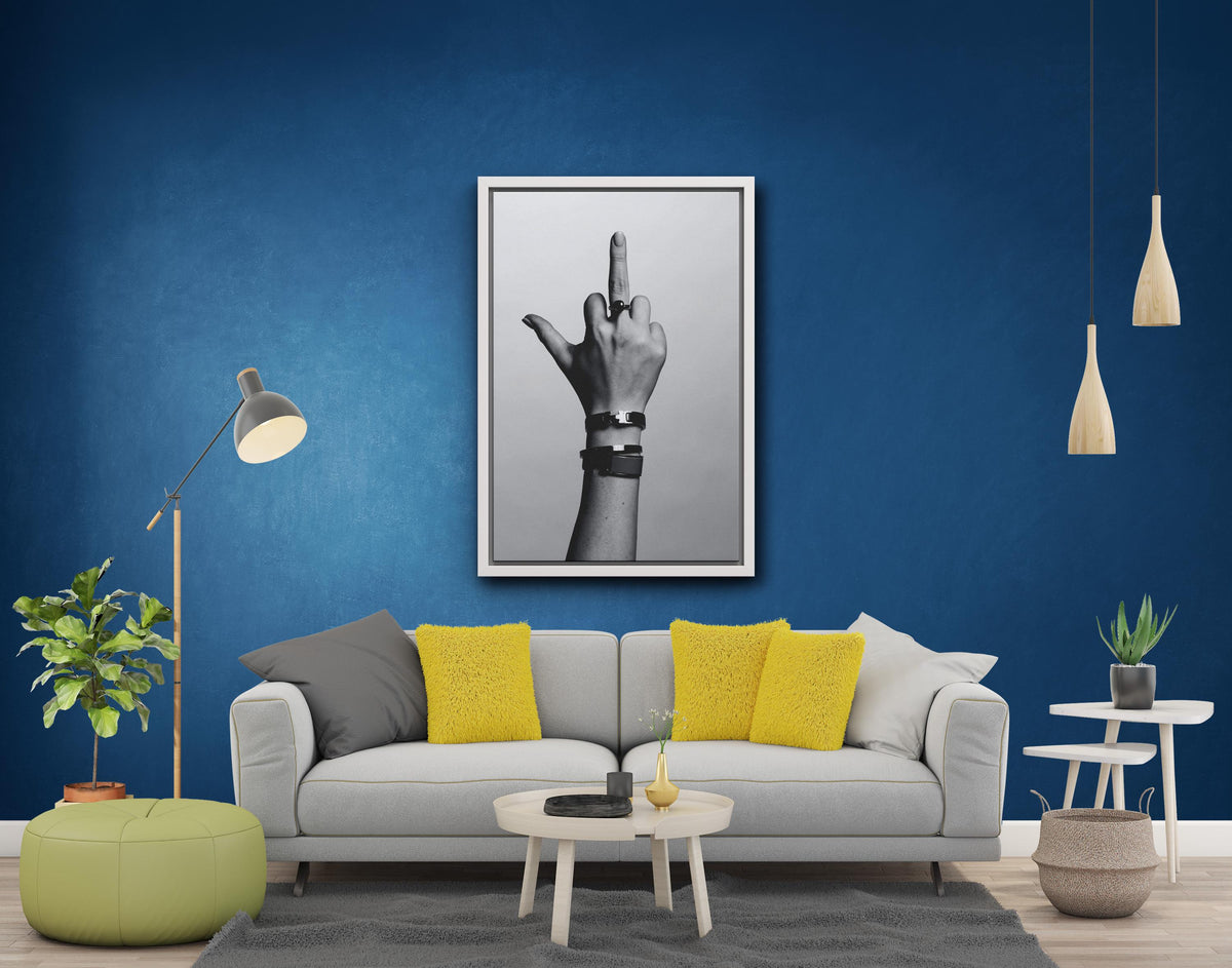 Fingerprint Hand Art Print – Black & White Canvas Wall Decor
