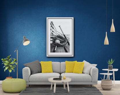 Black and White Baseball Poster | Glove, Bat, Stands Wall Art (Canvas Print)