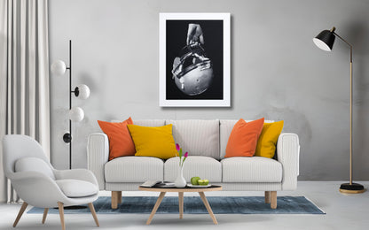 Black and White Football Helmet Canvas – Sports Art Wall Decor