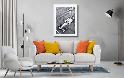 Formula 1 Burnout Posteri – Siyah Beyaz Yarış Sporları Duvar Sanatı (A4/A3)