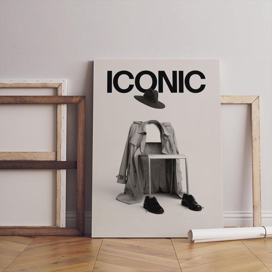 Iconic Print Canvas Wall Decor – Black & White Frame Art