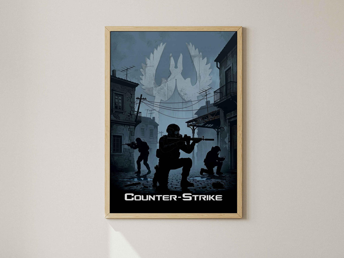 Video Game Wall Decor, Gamer Room Art, CSGO Merchandise, Tactical Shooter Gift