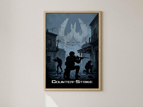 Video Game Wall Decor, Gamer Room Art, CSGO Merchandise, Tactical Shooter Gift