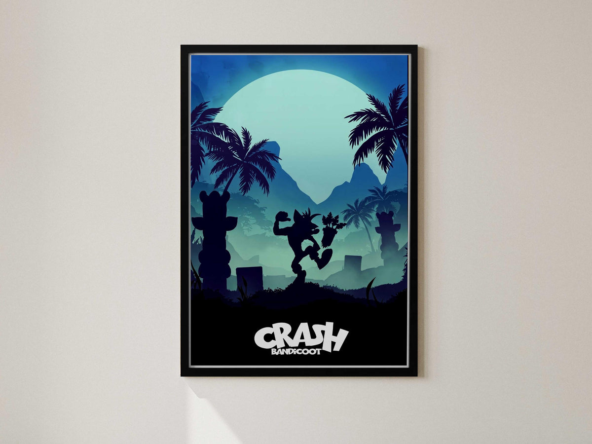 Crash Bandicoot Poster, Gaming Wall Art, Retro Video Game Print